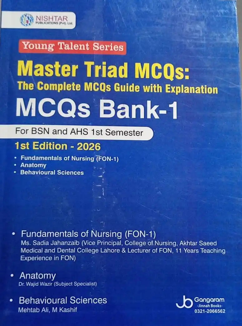 Blue book titled 'Master Triad MCQs' with text on a blue background
