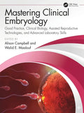 Book cover of 'Mastering Clinical Embryology' with sperm cells and an egg on a pink and white background.