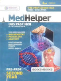 Book cover of 'MedHelper' with medical illustrations and text on a blue background