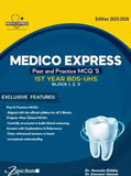 Book cover of Medico Express for 1st Year BDS-UHS with a yellow and blue design.