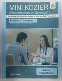 Book cover of 'Mini Kozier Fundamentals of Nursing-1' with a doctor and patient illustration.