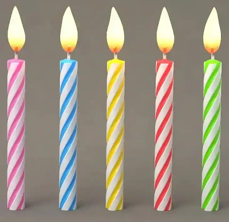 Multicolour Candles for Party Small Size Pack of 10 - BOOKS N ARTS 