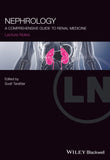 Book cover of 'Nephrology: A Comprehensive Guide to Renal Medicine' with肾脏 illustration on a black background