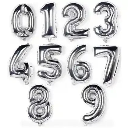 Number (Digits) Foil Balloons for Parties - BOOKS N ARTS 