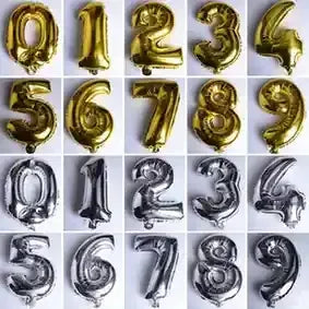 Number (Digits) Foil Balloons for Parties - BOOKS N ARTS 
