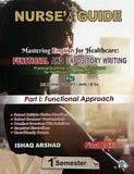 Book cover of 'Nurse's Guide' Part 1 by Ishaq Arshad with text about English for healthcare writing.