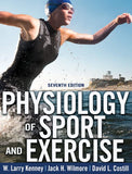Book cover of 'Physiology of Sport and Exercise' with a swimmer in the background.