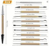 Pottery Clay Sculpting Modelling Tool Set Double-Sided 11PCs - BOOKS N ARTS 