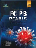 Book titled 'Radiant Notes FCPS Pearls' with virus models on a blue background