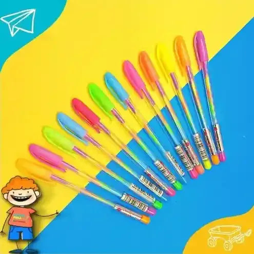 Rainbow Ballpen 12pcs Blinkpen - BOOKS N ARTS 