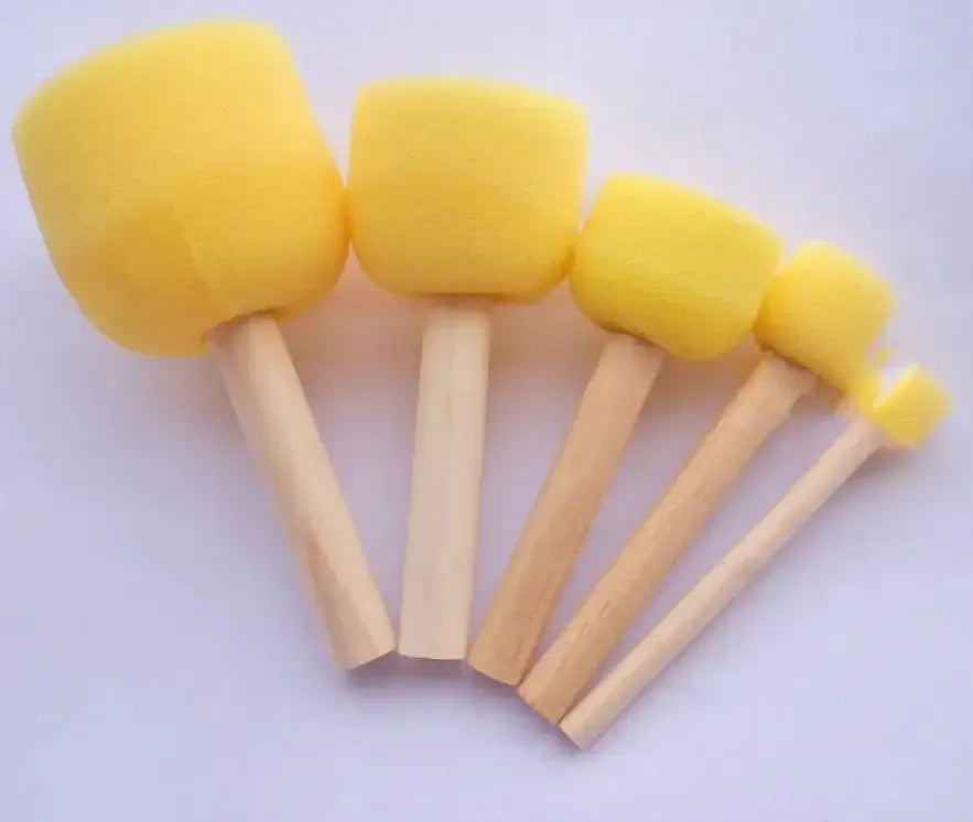 Round Paint Foam Sponge Brush 5PCs - BOOKS N ARTS 
