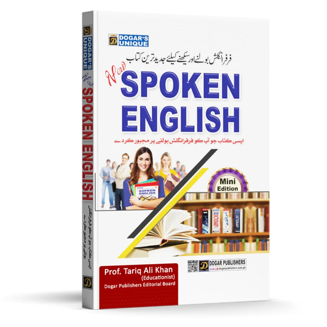 Book titled 'New Spoken English' by Prof. Tariq Ali Khan on a white background