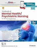 Textbook of Mental Health/Psychiatric Nursing for BSc Nursing Students on a blue background with a brain illustration.