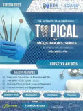 Book cover of 'Topical MCQs Books Series' for First Year BDS with medical imagery and text.