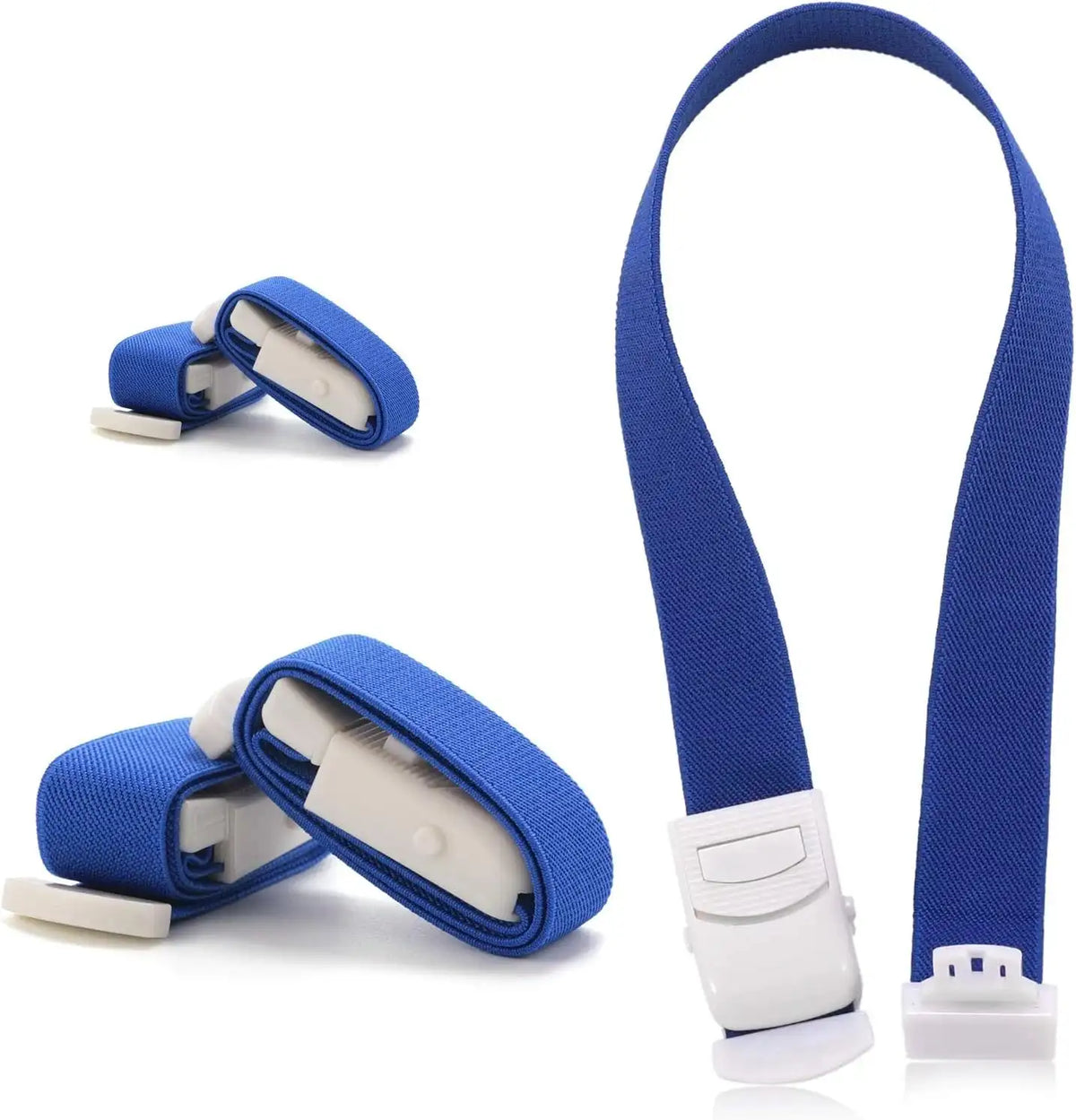 Blue strap with white clip on a white background