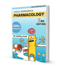 Book titled 'Pharmacology' with colorful cover design on a white background