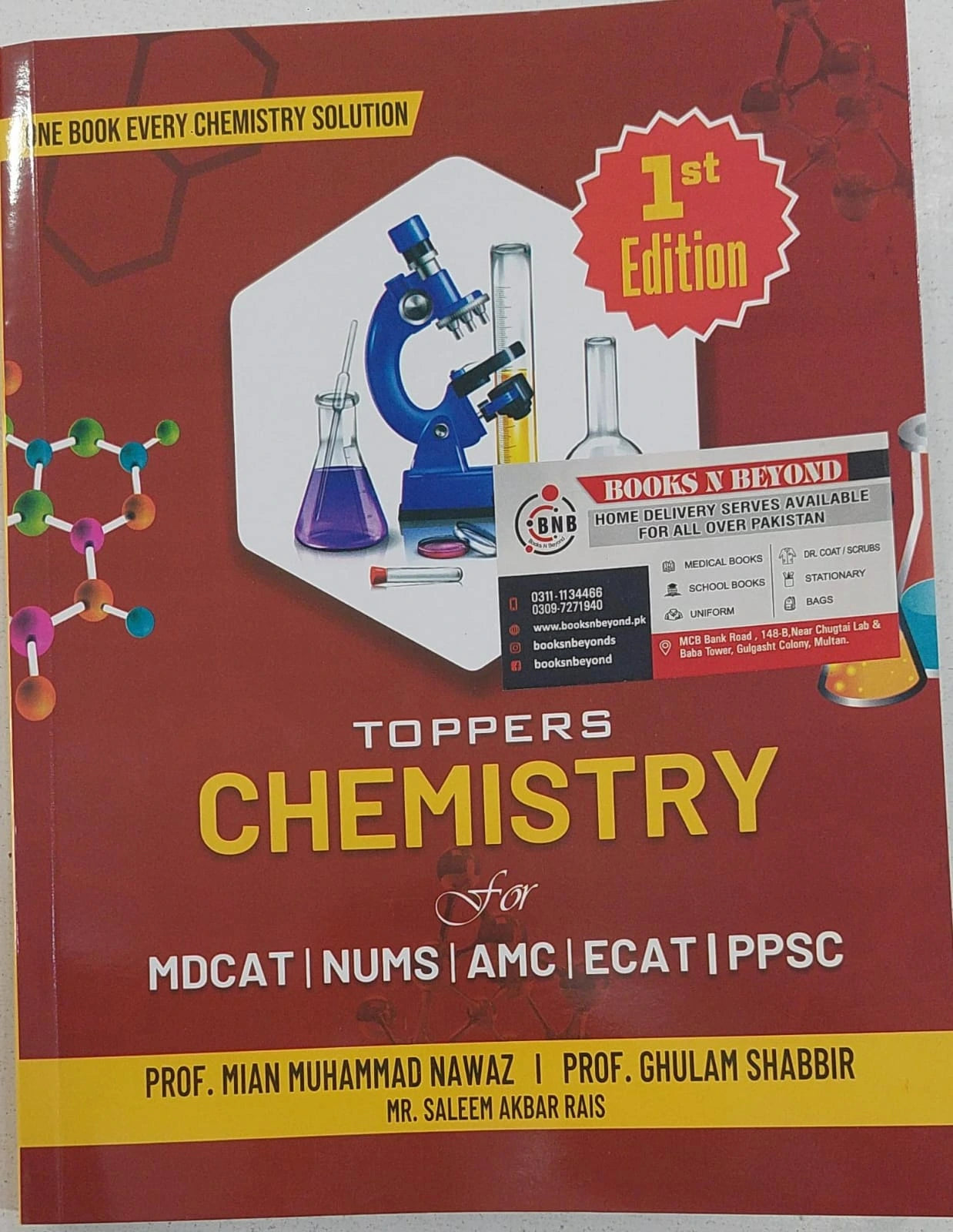 Toppers Chemistry for MDCAT by Prof. Mian Muhammad Nawaz 1st Edition 2026