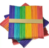 Wooden Ice Cream Sticks (Multicolour + Simple Small & Large ) - BOOKS N ARTS 