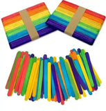 Wooden Ice Cream Sticks (Multicolour + Simple Small & Large ) - BOOKS N ARTS 